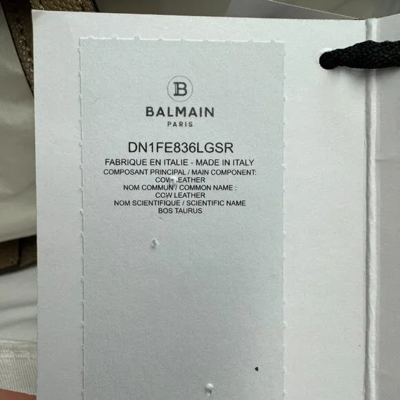 Balmain Embleme Medium Leather Shoulder Bag – Taupe - Picture 13 of 13